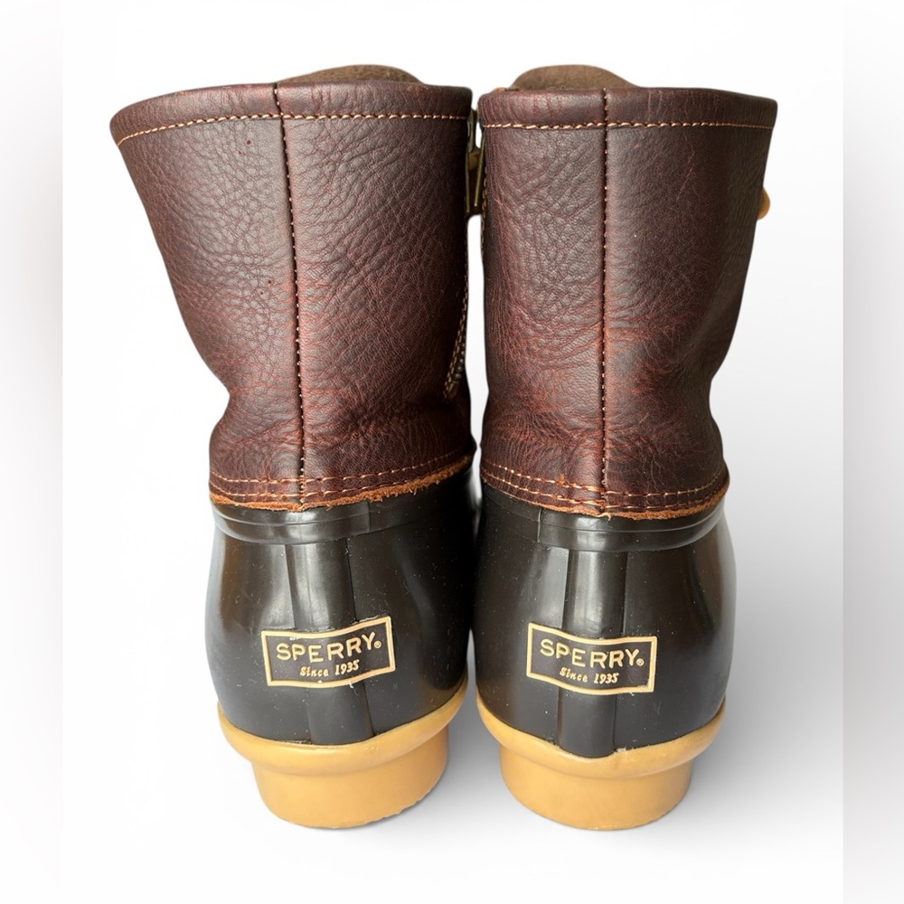 NWOT Sperry Womens Top-Sider Saltwater Duck Boot Brown Leather Size 12 STS91176 - Picture 7 of 10